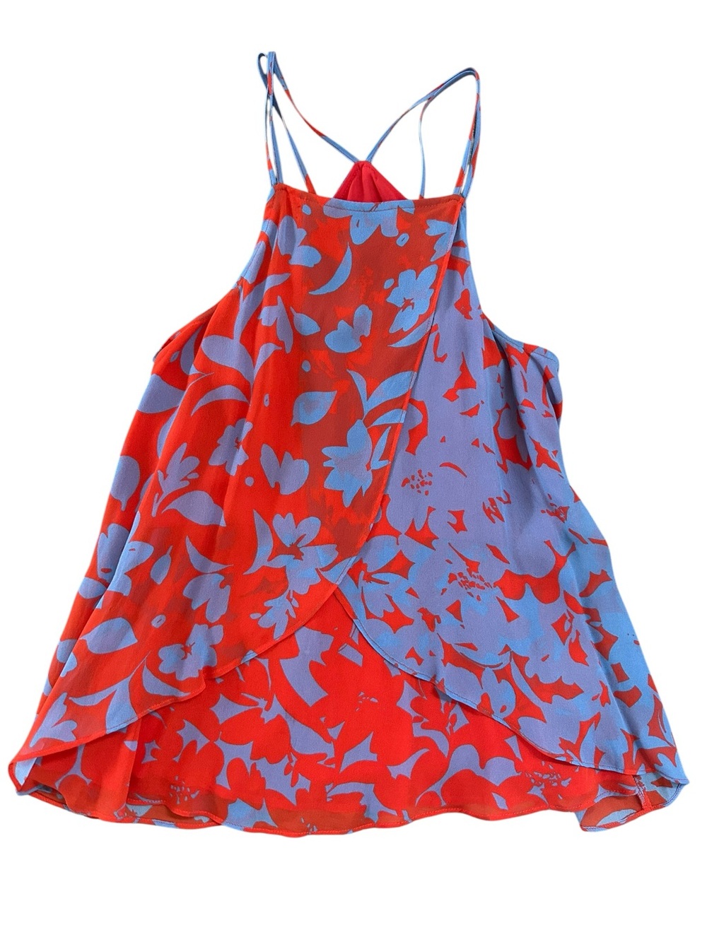 Maeve Red and Blue Floral Halter Cami Top